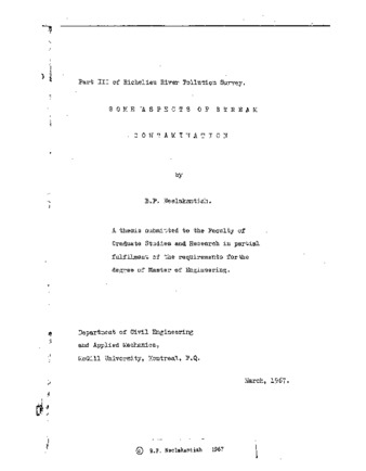 Some aspects of steam contaminations: part III of Richelieu River Pollution survey. thumbnail