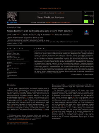 Sleep disorders and Parkinson disease; lessons from genetics thumbnail