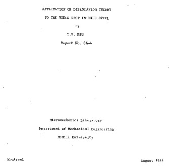 Application of dislocation theory to the yield drop in mild steel thumbnail