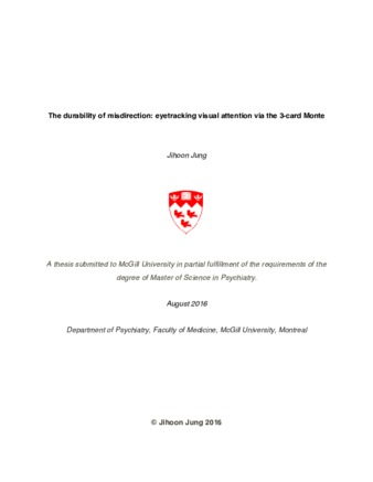 The durability of misdirection: eyetracking visual attention via the 3-card Monte thumbnail