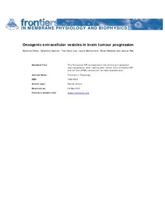 Ocogenic extracellular vesicels in brain tumour progression thumbnail