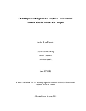 Effect of exposure to methylphenidate in early life on cocaine reward in adulthood: a possible role for netrin-1 receptors thumbnail