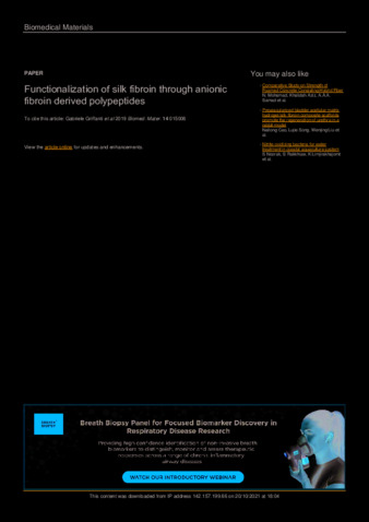 Functionalization of silk fibroin through anionic fibroin derived polypeptides thumbnail