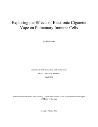 e cigarette thesis statement