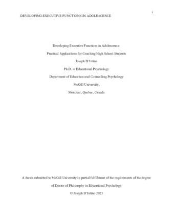 Developing Executive Functions in Adolescence: Practical Applications for Coaching High School Students thumbnail