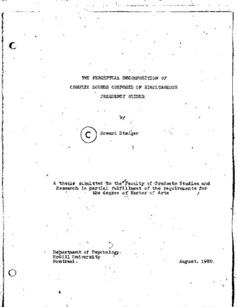 The perceptual decomposition of complex sounds composed of simultaneous frequency glides / thumbnail