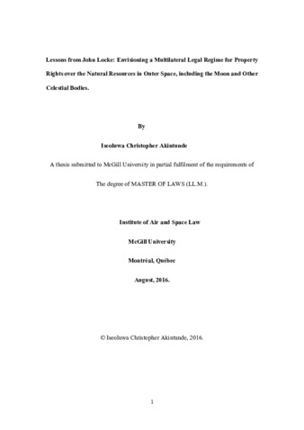 Lessons from John Locke: envisioning a multilateral legal regime for property rights over the natural resources in outer space, including the moon and other celestial bodies thumbnail