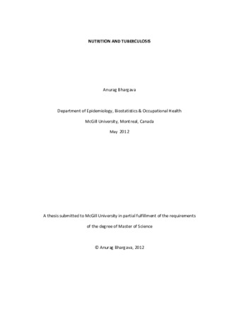 Nutrition and Tuberculosis thumbnail