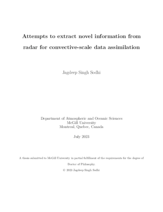 Attempts to extract novel information from radar for convective-scale data assimilation thumbnail