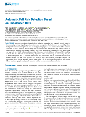 Automatic Fall Risk Detection Based on Imbalanced Data thumbnail