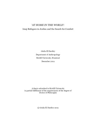 ‘At Home in the World’: Iraqi Refugees in Jordan and the search for comfort thumbnail