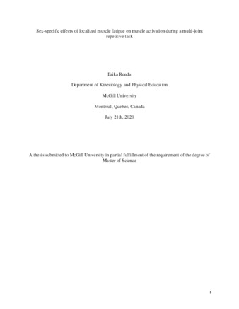 Sex-specific effects of localized muscle fatigue on muscle activation during a multi-joint repetitive task thumbnail