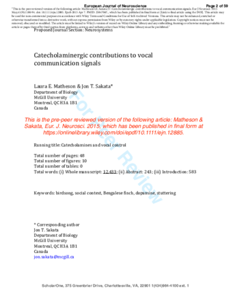 Catecholaminergic contributions to vocal communication signals thumbnail