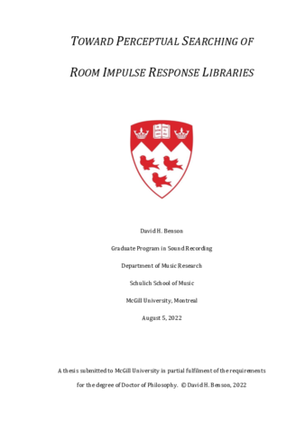 Toward perceptual searching of room impulse response libraries thumbnail