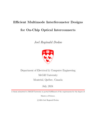Efficient Multimode Interferometer Designs for On-Chip Optical Interconnects thumbnail