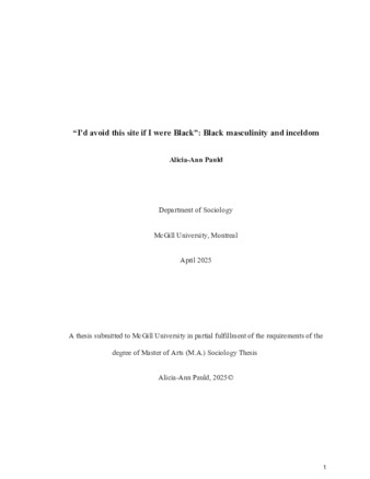 “I'd avoid this site if I were Black”: Black masculinity and inceldom thumbnail