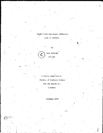 Étude d'une sémiotique théâtrale : Lire le théâtre thumbnail