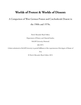 Worlds of protest & worlds of dissent: a comparison of West German protest and Czechoslovak dissent thumbnail