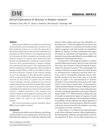 Ethical implications of disaster research diversity thumbnail