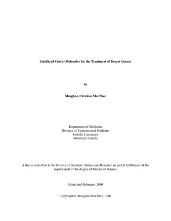 Stabilized combi-molecules for the treatment of breast cancer thumbnail