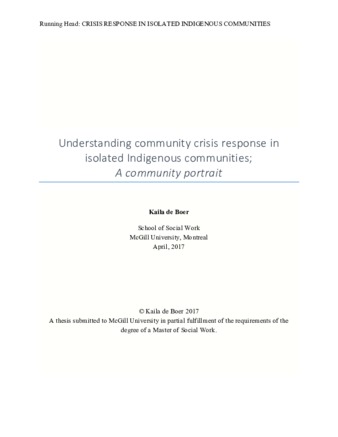 Understanding community crisis response in isolated indigenous communities: a community portrait thumbnail