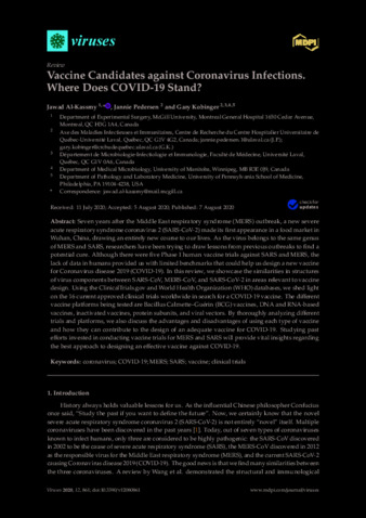 Vaccine Candidates against Coronavirus Infections. Where Does COVID-19 Stand? thumbnail