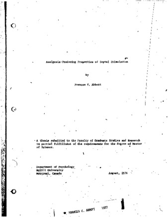 Analgesia-producing properties of septal stimulation thumbnail