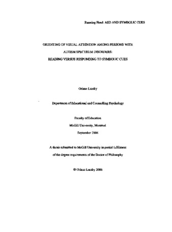 Orienting of visual attention among persons with autism spectrum disorders : reading versus responding to symbolic cues thumbnail