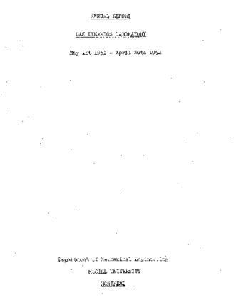 Annual report. Gas Dynamics Laboratory. May 1, 1951-April 30, 1952 thumbnail