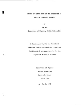 Effect of quench rate on the coercivity of Nd-Fe-B permanent magnets thumbnail