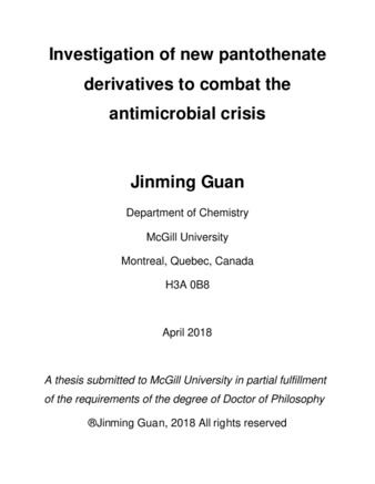 Investigation of new pantothenate derivatives to combat the antimicrobial crisis thumbnail