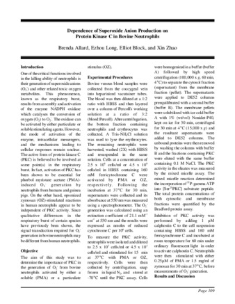 Dependence of Superoxide Anion Production on Protein Kinase C in Bovine Neutrophils thumbnail