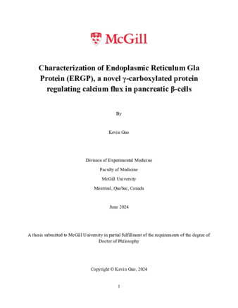Characterization of Endoplasmic Reticulum Gla Protein (ERGP), a novel γ-carboxylated protein regulating calcium flux in pancreatic β-cells thumbnail