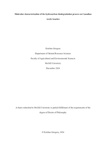 Molecular characterization of the hydrocarbon biodegradation process on Canadian Arctic beaches thumbnail