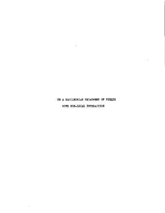 On a Hamiltonian treatment of fields with non-local interaction. thumbnail
