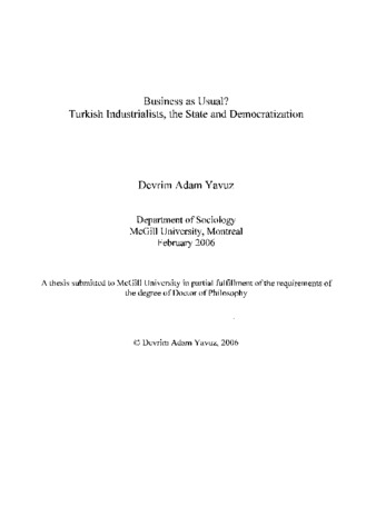 Business as usual? : Turkish industrialists, the state and democratization thumbnail