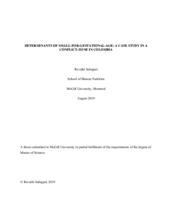 Determinants of small-for-gestational-age: a case study in a conflict-zone in Colombia thumbnail