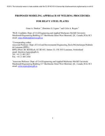 Proposed modeling approach of welding procedures for heavy steel plates thumbnail