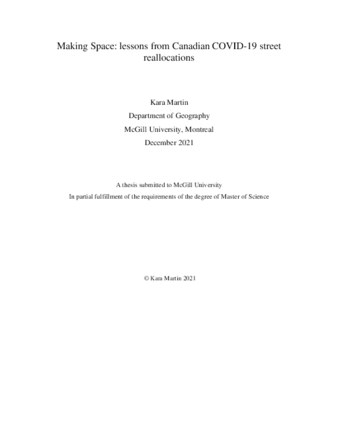 Making space: lessons from Canadian COVID-19 street reallocations thumbnail