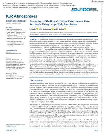 Evaluation of Shallow-Cumulus Entrainment Rate Retrievals Using Large-Eddy Simulation thumbnail