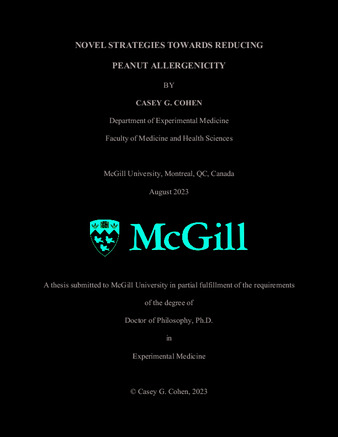 Novel strategies towards reducing peanut allergenicity thumbnail