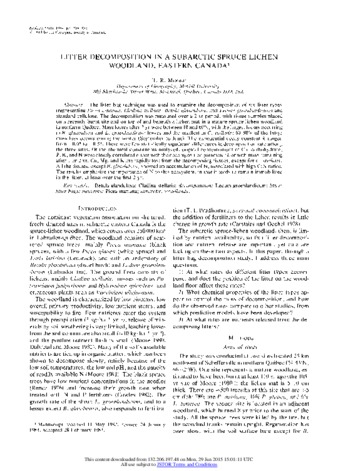 Litter decomposition in a subarctic spruce-lichen woodland, eastern Canada thumbnail