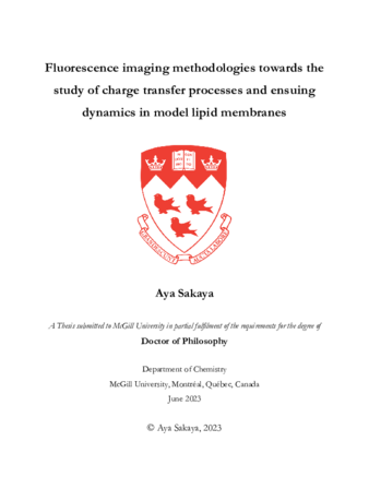 Fluorescence imaging methodologies towards the study of charge transfer processes and ensuing dynamics in model lipid membranes thumbnail