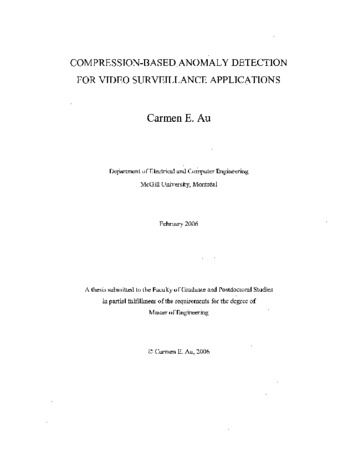 Compression-based anomaly detection for video surveillance applications thumbnail