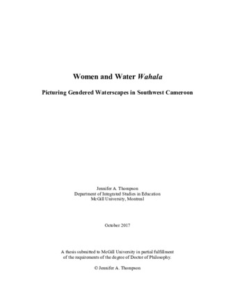 Women and water «wahala»: Picturing gendered waterscapes in Southwest Cameroon thumbnail