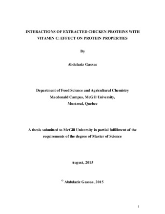 Interactions of extracted chicken proteins and vitamin C: effect on protein properties thumbnail