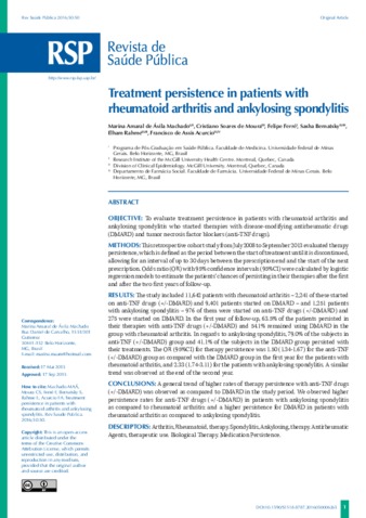 Treatment persistence in patients with rheumatoid arthritis and ankylosing spondylitis thumbnail