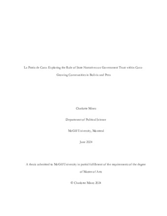 La Patria de Coca: exploring the role of state narratives on government trust within coca-growing communities in Bolivia and Peru thumbnail