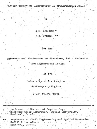 Random theory of deformation in heterogeneous media thumbnail