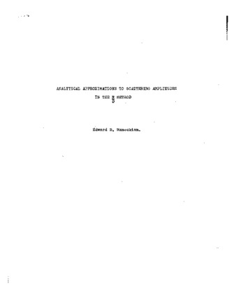 Analytical approximations to scattering amplitudes in the ND method. thumbnail